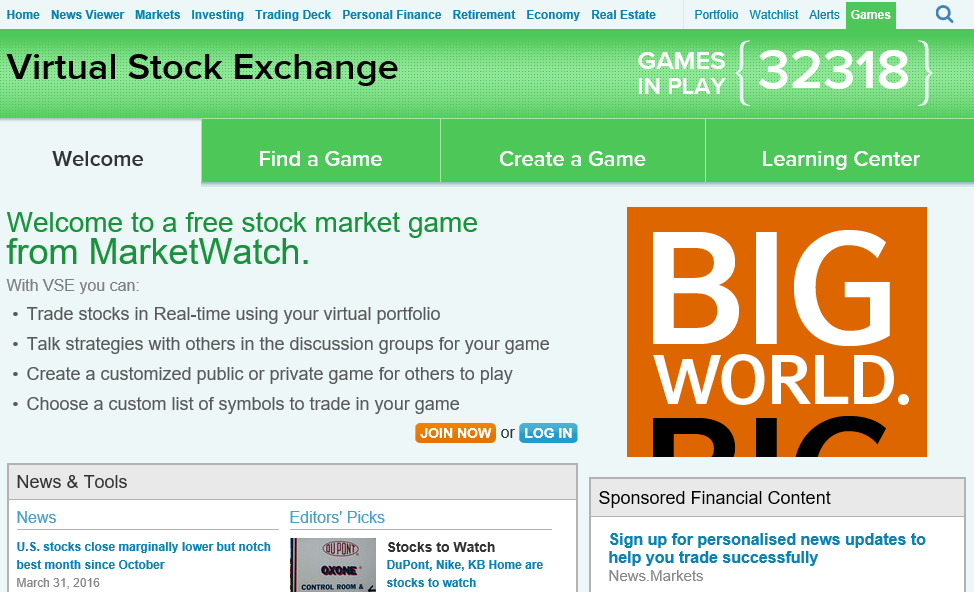 Marketwatch Stock Market Game