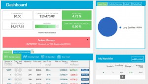 Virtual Stock Exchange dashboard